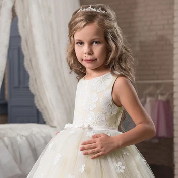 Nova Princesa Dekleta Obleko 2020 Poletje Čipke Družico Stranka Obleko Cvet Kostum Otroci Obleke Za Dekleta Poročno Obleko Vestido