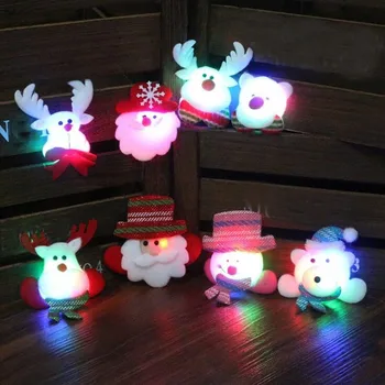 Nova Risanka Božič LED Utripa Broška Pin Snežaka, Santa Claus sveti Značko Božič Sijaj Stranka Dobave
