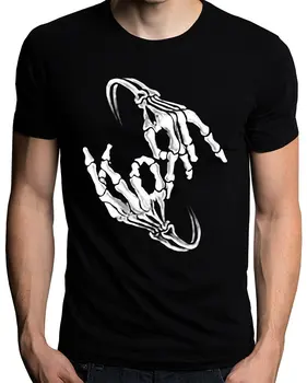 Nove Priložnostne Poletje Moški Tee Majica Korn Band Okostje Prijavite Kosti Logotip moška T-Shirt Ulične