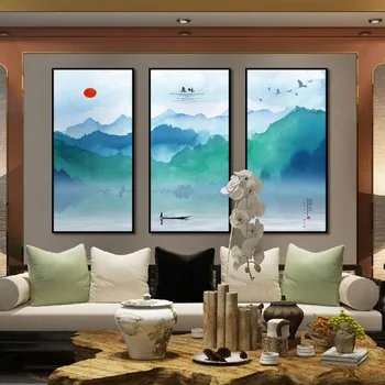 Novi Kitajski Naravne Krajine Platno Slikarstvo Povzetek Wall Art Plakat Sodobno Dekoracijo Doma Zidana Tri-Delni Set/brez okvirjev