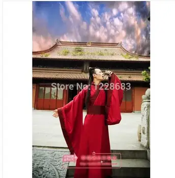 Novo 2017 3 Barve Črna Bela Rdeča Nacionalni Starodavne Kitajske Hanfu Oblačila Cosplay Kostum Hanfu Moški