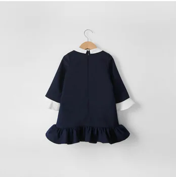 Novo 2019 Jeseni, Pozimi Dekleta Obleke za Otroke Bombaž Obleko Plus Žamet Otrok Princesa Obleko Baby Srčkan Obleko Ruffles,#5310