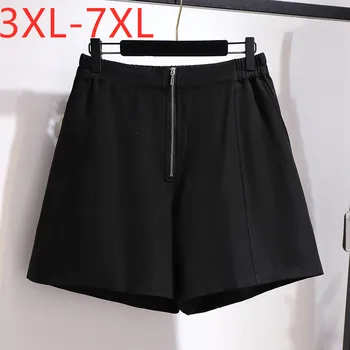 Novo 2021 poletje Koreja stil plus velikost hlače za ženske velika svoboden priložnostne elastični pas zadrgo, hlače črne 3XL 4XL 5XL 6XL 7XL