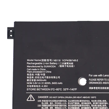 Novo NB116 Laptop Baterija Za Lenovo Ideapad 100. serije 100S-11IBY 100S-80R2 5B10K37675 0813001 3.8 PROTI 31.92 WH 8400mAh