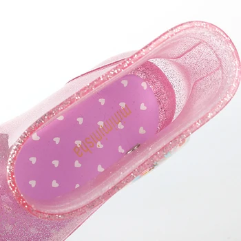 Novo Otrok Dež Čevlji 2020 Pomlad Moda Led Čevlji Utripajoče Luči Malčka Otroci Jelly čevlji Nepremočljiva Bleščica Čevlji PVC