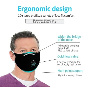 NOVO Usta Masko S filtrom Proti Onesnaževanju PM2.5 Prah Respirator Stroj za Večkratno uporabo Maske Bombaž zaščitne maske odraslih otrok maske