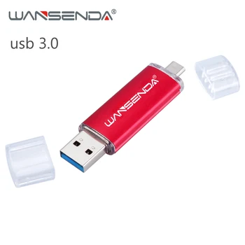 Novo WANSENDA D101 USB 3.0 OTG Pen Drive High Speed USB ključek 32GB 64GB 128GB 256GB Pendrive 2 V 1 Micro USB Memory Stick