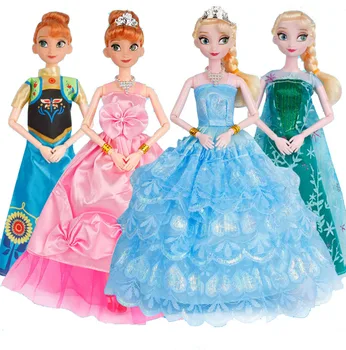 Novo Zamrznjene Princesa Elsa Ana 11 Skupni Lutka Snow Queen lutka Dekleta Igrače Rojstni dan, Božič, Darila, igrače za otroke