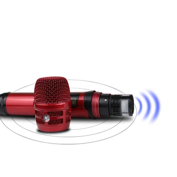 NTBD Karaoke Fazi Delovanja Stranke Domov KTV AXT-100 UHF Brezžični Dvojni Mikrofon Dinamični Sistem 2 Kanal 2 Ročni Cardioid