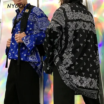NYOOLO Harajuku slog ulične Paisley tiskanja hip hop majica Jeseni z dolgimi rokavi ženske moški oblačila vrhnja oblačila vrh