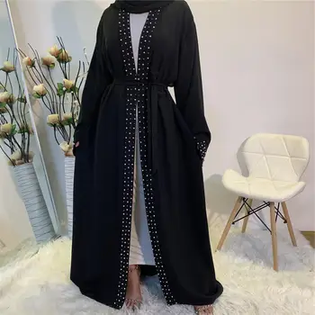 Odprite Abaya Dubaj Muslimanskih Moda Abayas za Ženske Hidžab Obleko Islamska Oblačila Caftan Marocain tam kaftan Kimono Ropa Musulmana Mujer