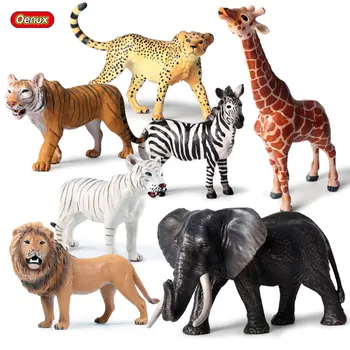 Oenux Afriški Divji Živalski Vrt Lev Simulacije Živali Tiger Slon Akcijska Figura Model Figur Izobraževanje Igrače Darilo Za Rojstni Dan Za Otroke