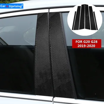 Ogljikovih Vlaken Okno Avtomobila B-stebra, Dekorativne Nalepke Za BMW G20 G28 Serije 3 335i 335d 2019-2020 Avto Styling Trim Dodatki