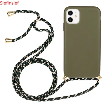 Ogrlica Vrvica za opaljivanje tega Telefona Kritje za iPhone 11 11 Max Pro XS Max XR X XS Pašček Kabel Verige Pšenične Slame Vrv Za iPhone 7 8 6 Plus