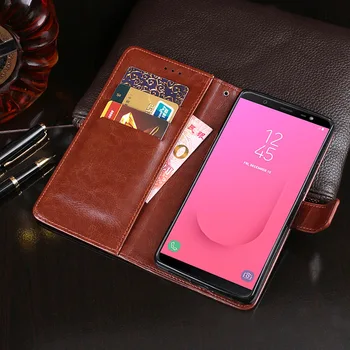 Ohišje Za Samsung Galaxy J8 2018 Primeru Zajema Visoko Kakovost Flip Usnjena torbica Za Samsung J8 2018 Kritje Capa Telefon vrečko Denarnice Primeru