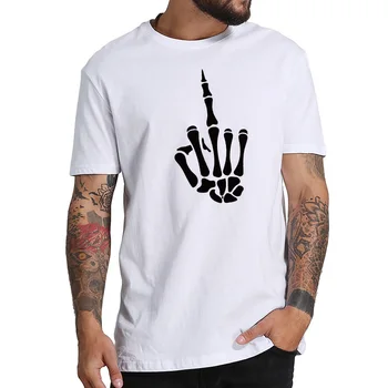 Okostje Strani T-Majice Sredini Slika Majica Smešno Kreativno Grafično Oblikovanje Tees EU Velikost Črno Bel Kratek Rokav Vrhovi Priložnostne