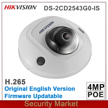 Original hikvision DS-2CD2543G0-JE nadomestil DS-2CD2542FWD-JE, Audio I/O, 4MP H265 POE CCTV IP WDR IR Mini Omrežna Dome Kamera