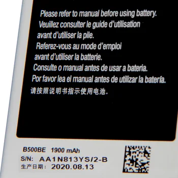 Originalni Samsung Baterije B500BE B500AE Za Samsung GALAXY S4 Mini I9190 I9192 I9195 I9198 S4Mini Baterije Z NFC 4Pins 1900mAh