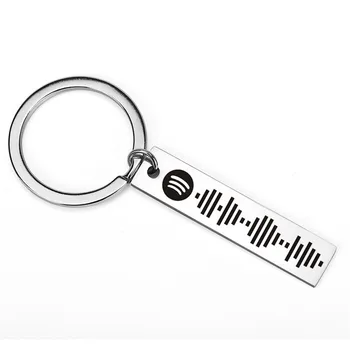 Osebno Glasbe Spotify Scan Code Keychain Za Ženske, Moške, Iz Nerjavnega Jekla Obesek Za Ključe Po Meri Laser Engrave Spotify Kodo Nakit