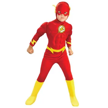 Otroci flash Mišice Cosplay Kostum Z Masko stripov DC Superheroj fancy Obleko fantasia halloween disfraces za otroka, fant obleke