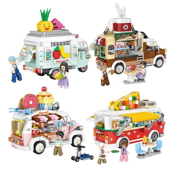 Otroci igrače med nami Združljiv z Lego city stavbe mini bloki ustvarjalca minifigures božično darilo hiša moc anime slika