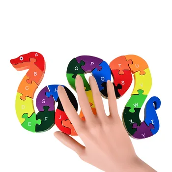 Otroci, Ki So Pisane Živali Stavbe Puzzle Lesene Igrače Montessori Črke Število Jigsaw Zgodnjega Učenja Izobraževalne Igrače Za Otroke