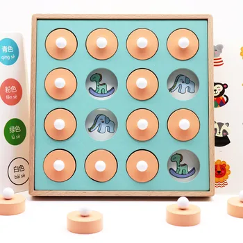 Otroci Lesene Memory Match Igra Šah Otroci Zgodaj Izobraževalne 3D Uganke Družini Stranka Priložnostne Igre Uganke