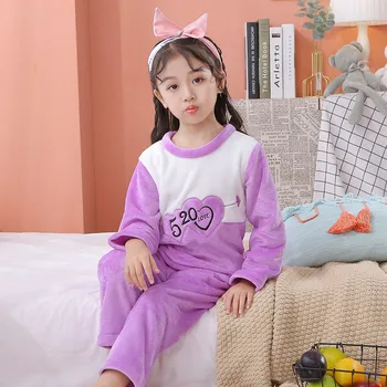 Otrok Dolg Rokav Toplo Flanela Pižamo 2020 Pozimi Fant Dekle Sleepwear Risanka Baby More Darilo Otroci Lepo Pižame Set