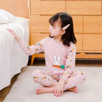Otroške Pižame Nove Jesensko Dolgo sleeved majica s kratkimi rokavi Hlače Oblačila, ki Otroci Pižame Fantje Dekleta Pižame Otroka, Dojenčka Bombaž Sleepwear