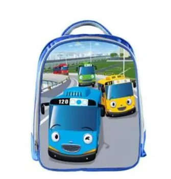 OČITAJO Bus Modri Šolske Torbe za Najstnike Risanke Avtomobili 13-palčni 3D Tiskanje Fantje, Dekleta, Otroci, Otroci, Šolska Torba