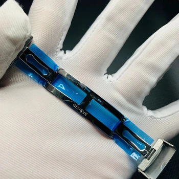 P-p mehanska ura safirno steklo izbiranje modra številčnica zapestnica iz nerjavečega jekla športen bedeti Drsne Blaži pre-lasti watch u1