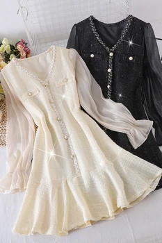 Padec 2042 Najnovejše Socialite Mlade Obleko Ljubek Dizajn Nišo Fishtail Svetlo Svileno Šivanje obleke za Ženske