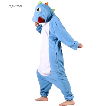 Pajamasea Blue Dragon Kigurumi Moških Onesie Za Odrasle Ženske Dekle Sleepwear Risank Anime Pajama Enega Kosa Pijamas Cosplay Obleko