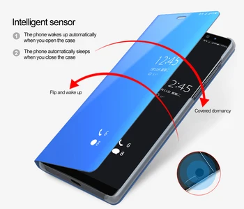 Pametne Zadeve, Za Xiaomi POCO X3 NFC Primeru Fundas Pametna Prevleka Ogledalo Jasen Pogled Projekcijska Stojala Coque POCO X3 Telefon Kritje