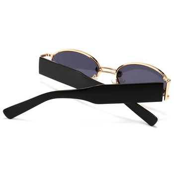 Peekaboo punk retro slogu ovalne sončna očala moških kovinski uv400 zlato okrogla sončna očala za ženske 2021 vintage dodatkov moški