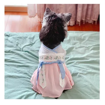Pet Deklet Pes Novo Leto Splendiferous Obleko Ljubljenčka Psa Oblačila Za Majhen Pes Kitajski Eleganten Slog Oblačenja Kuža Kostum 10E