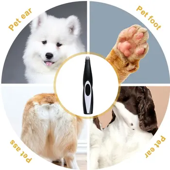 Pet Hair Trimmer Pes Cat Grooming Clipper Rezalnik Električni Brivnik Mini Škarje Pralni USB Polnilne Stopala Lase Odstranjevalec Škarje