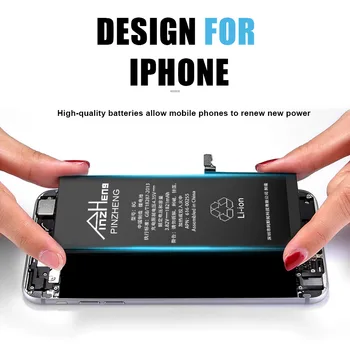 PINZHENG Baterije Za iPhone 6S 6 7 8 Plus X Zamenjava Visoka Zmogljivost Telefona, Baterije Za iPhone 5 5S SE XR XS 11 Pro Max Batterie