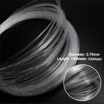 Plastični Fiber Optic Cable Koncu Sijaj 0,75 mm Dia 100-300M/Roll PMMA Led Luči Jasno DIY Za LED Star Stropne Luči Dekoracijo