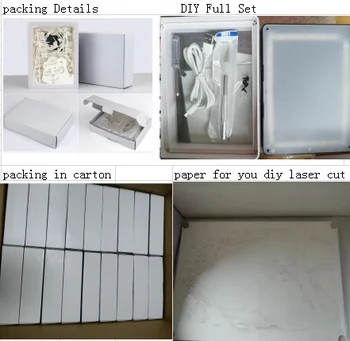 Plastični Okvir Papir Cut Polje svetlobe DIY Celoti Določa Papirja Senci Polje Okvir Okvir Dekor