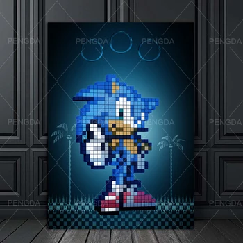Platno Plakat Sonic Hedgehog Slikarstvo Wall Art Natisne Modularni Slike Elektronske Igre Domov Dekoracijo Dnevne Sobe Brez Okvirja