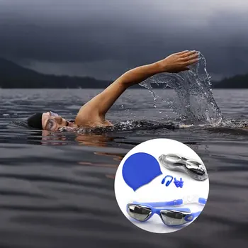 Plavalna Očala Nastavite Nepremočljiva in Antifogging Plavanje Ogledalo Silikona, Plavanje Skp Set