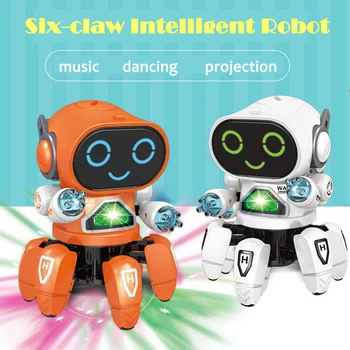 Ples Električni Šest-nevihte Mala 6 Robot z Luči, Glasbe Robot Otrok Izobraževalne Igrače, Božično Darilo za Rojstni dan