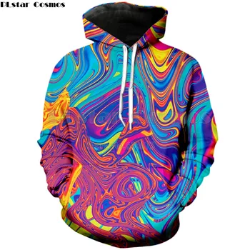 PLstar Kozmos 2019 Nov Modni hoodies Razlitja Nafte Majica psihedelični zavrtimo za živahne barve 3d Tiskanja Ženska Mens Hoody