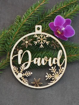 Po meri Imenom Ornament - Osebno Božič Trojk -po Meri Ornament Žogo Lesen Okrasek Žogo z imenom in leto