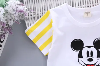Poletje Malčke Baby fantje Kompleti Oblačil Risanka Mickey fantje top T-shirt Hlače 2pcs Obleke Otroci Oblačila Moda Obleke Šport
