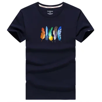 Poletje nove natisnjeni feather men ' s kratkimi rokavi moški T-shirt za moške fashion majica smešno blagovne znamke športna majica s kratkimi rokavi moški T-shirt vrhovi