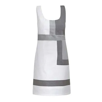 Poletni Mozaik A-Line Mini Obleka Ženske NOV Modni Priložnostne Shift Geometrijske Tiskanja Obleko O-Vratu brez Rokavov Obleke N4