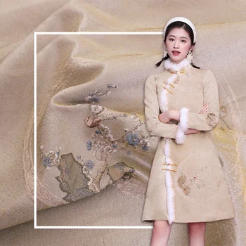 Poliester tkanine Kitajski retro žakarske tkanine, šivalni material za obleko ženske in obleko, krilo