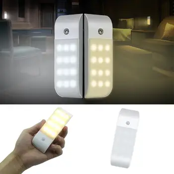 Polnilne USB 12 LED PIR Senzor Gibanja Indukcijske Noč Svetlobe Kabinet Svetilka